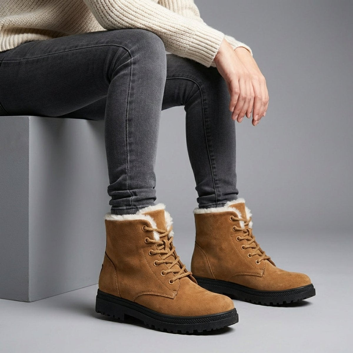 Pauline - Bottines femme fourrées à lacets, après-ski