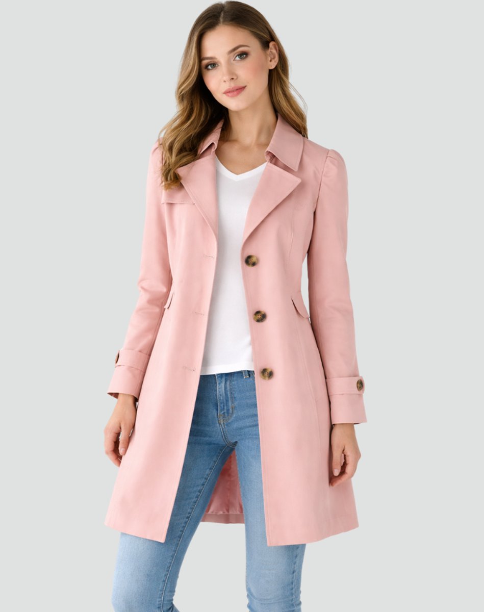 Sixtine - Trench mi-long femme cintré, double boutonnage